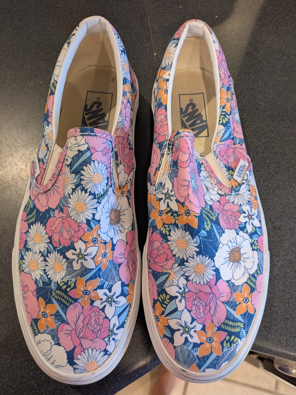 Vans Floral Slip On Shoes Mens 8.5 Womens 10 Colorful Canvas Sneakers